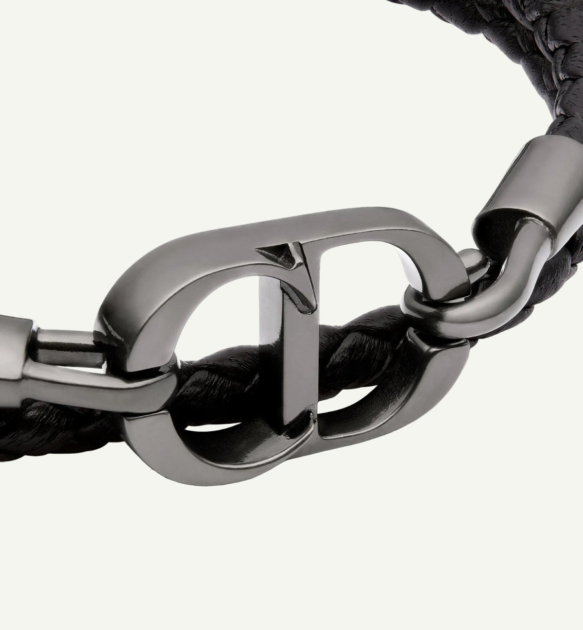 Dior - CD Double Wrap Leather Bracelet Black