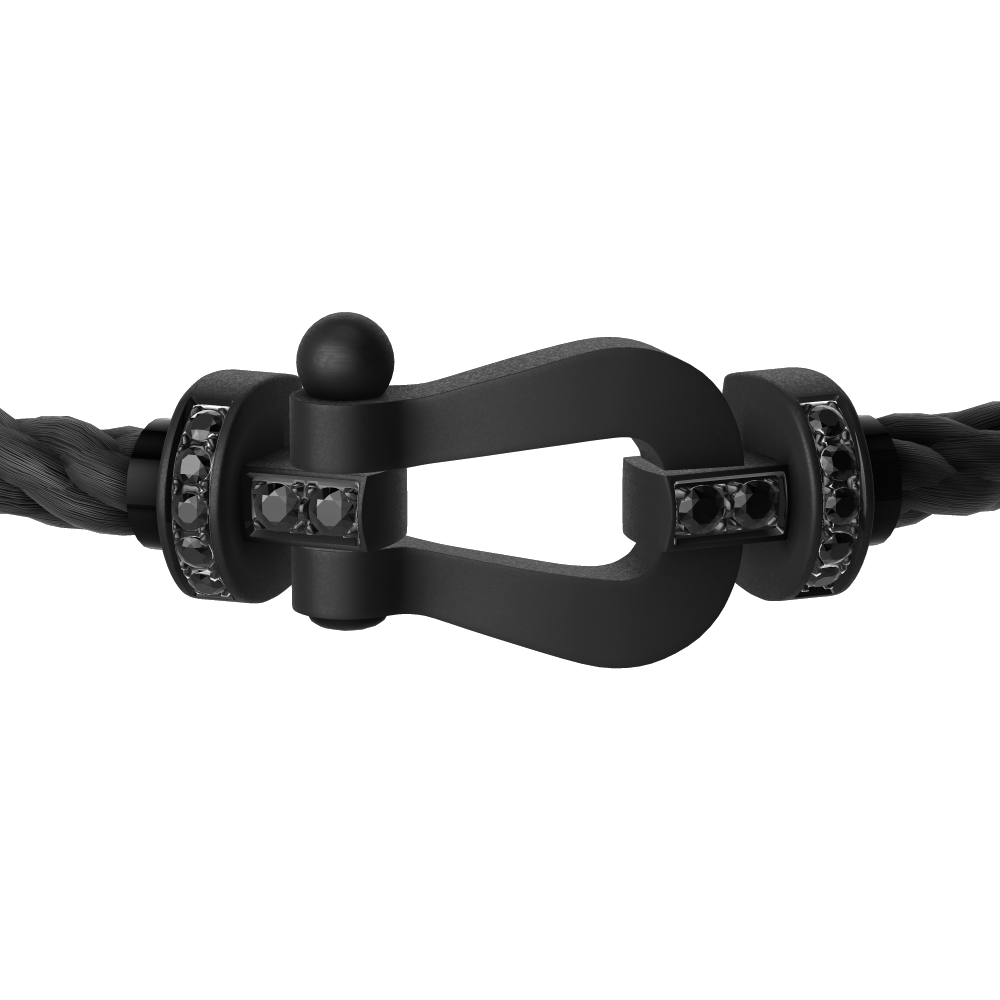 Fred - Bracelet Force 10 Titane Noir / Diamants Noir