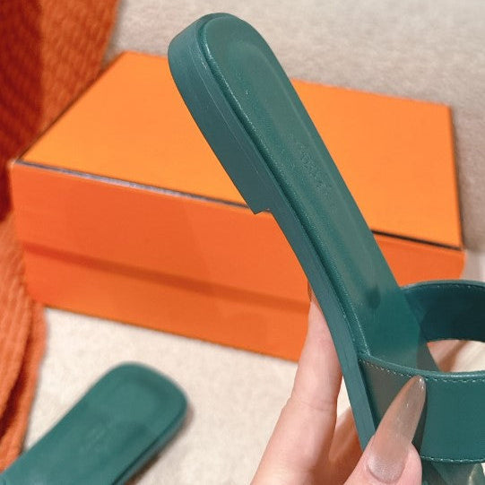 Hermes Sandales Vert Bouteille