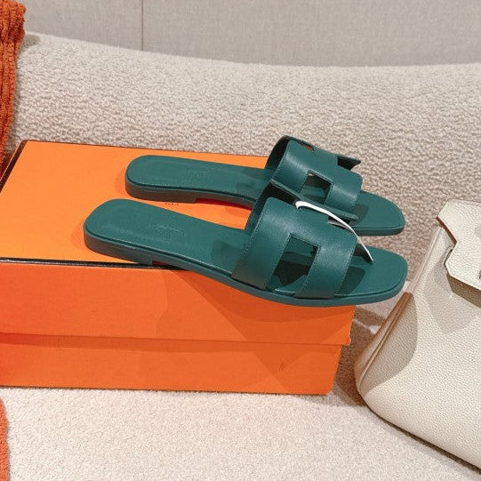 Hermes Sandales Vert Bouteille