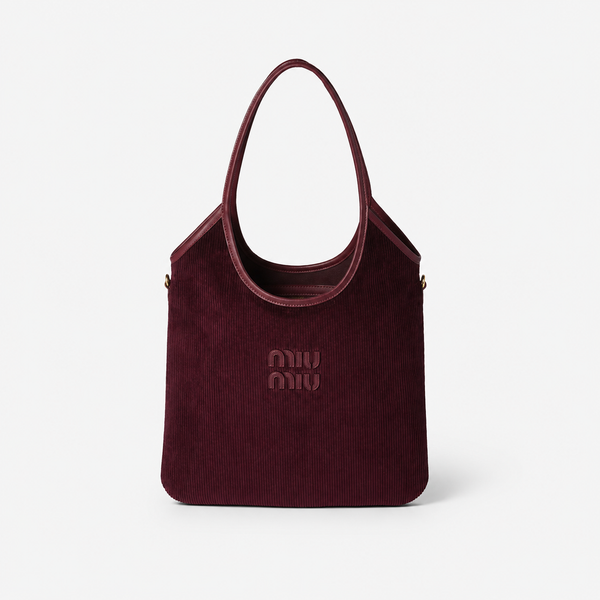 MiaMiu IVY Tote Bag in Black Corduroy Velvet