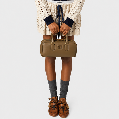 MiuMiu Sac Arcadie en Cuir kaki