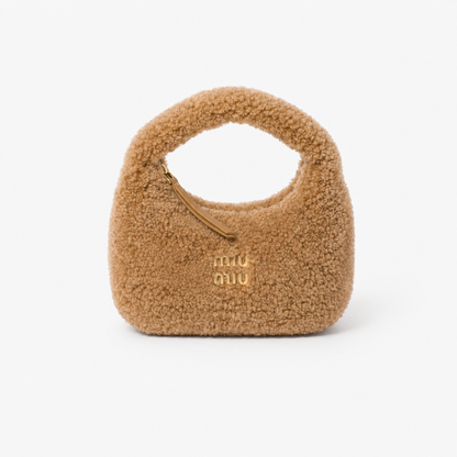 MiuMiu Sac Wander en Shearling Vert