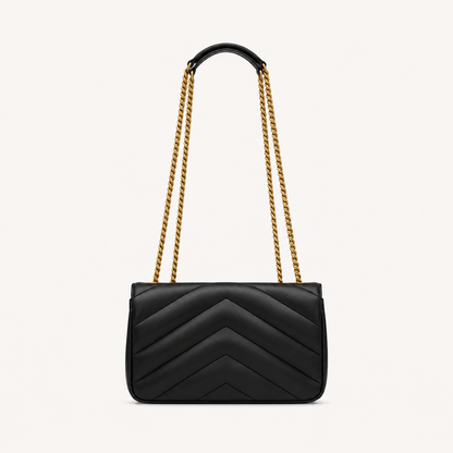 Saint Laurent Sac Loulou en Small Matelassé Noir