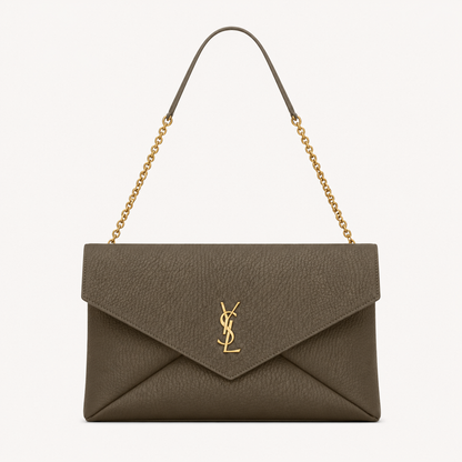 Saint Laurent Sac Cassandre Large à Chaîne Kaki