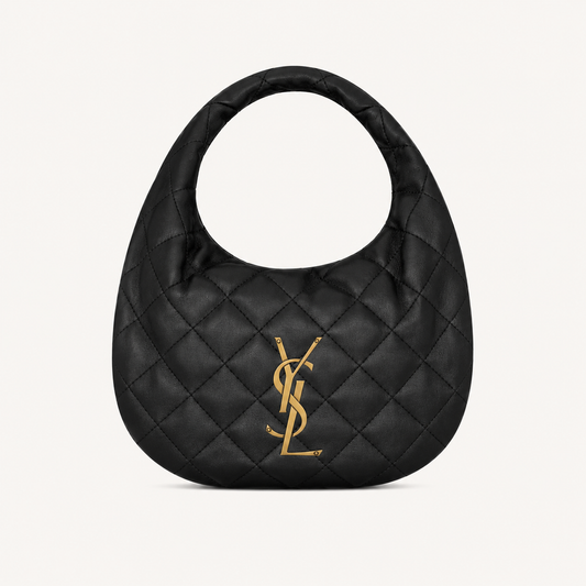 Saint Laurent Sac Icarino en Cuir Nappa Matelassé Noir