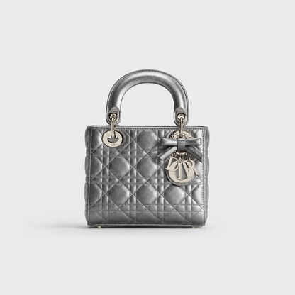 Dior Sac Lady Argentée Mini à chaîne