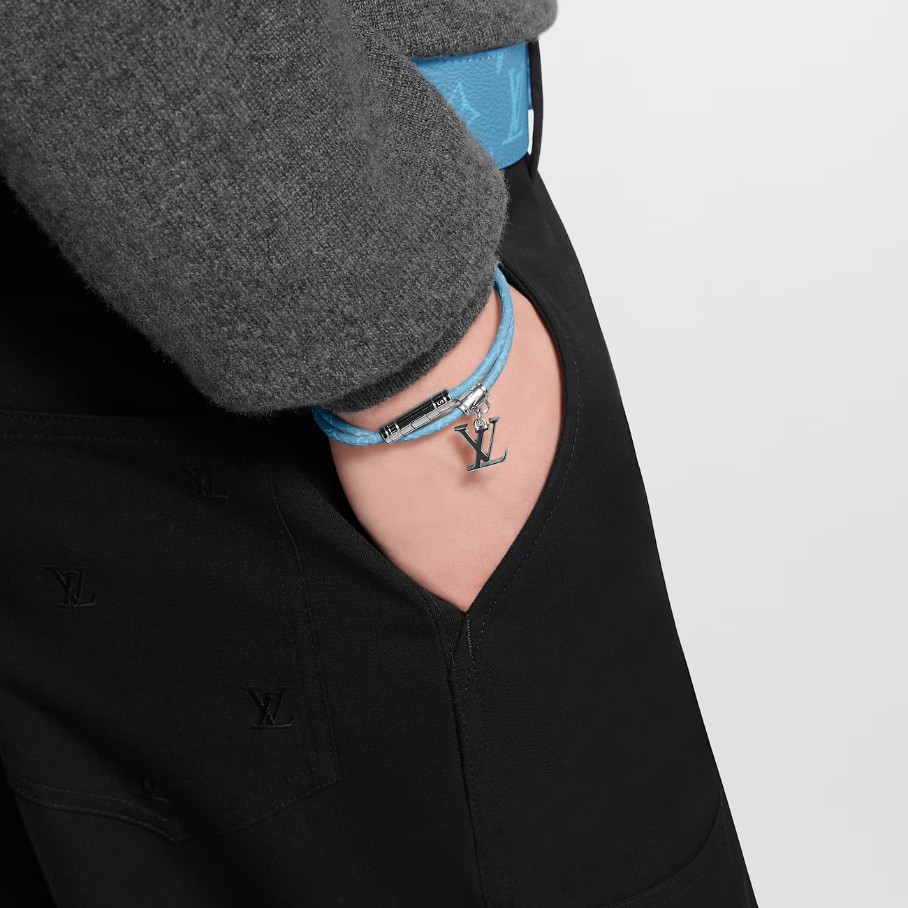 LV - Bracelet Monogram Double Tour Bleu