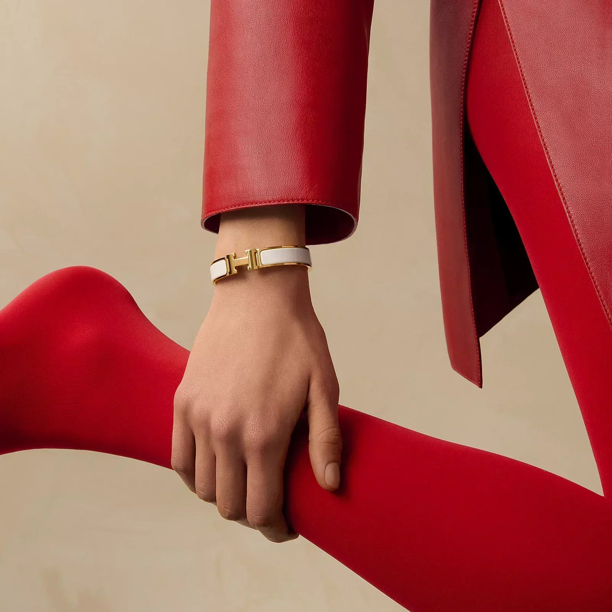 Hermès - Clic H Bracelet Cream