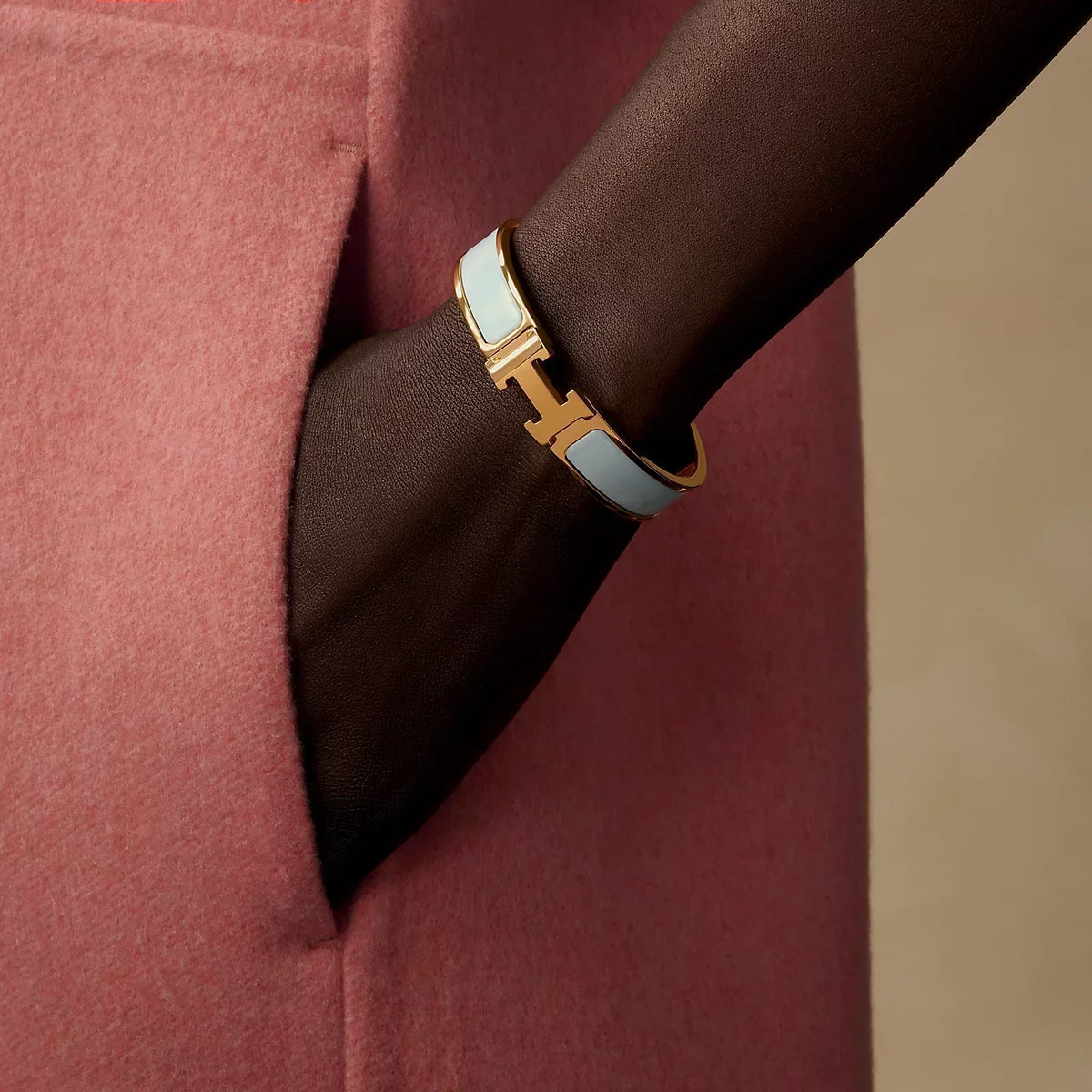 Hermès - Clic H Bracelet Polar Blue