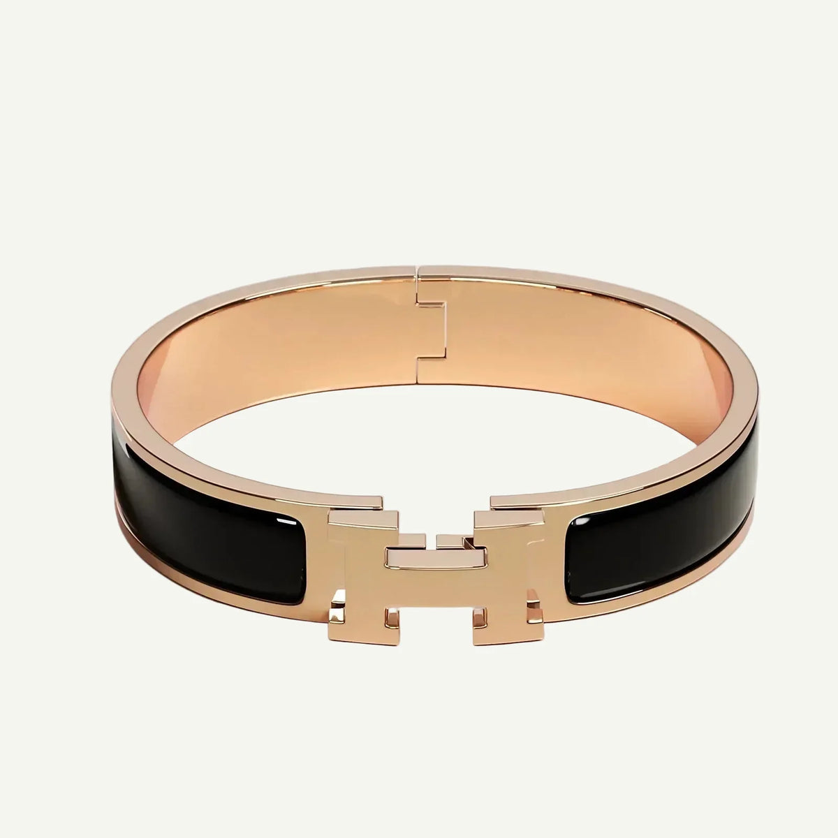 Hermès - Clic H Bracelet Black Rose Gold