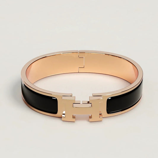 Hermès - Bracelet Clic H Noir Or Rose