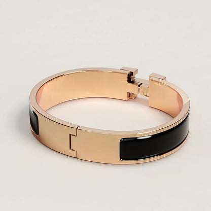 Hermès - Bracelet Clic H Noir Or Rose