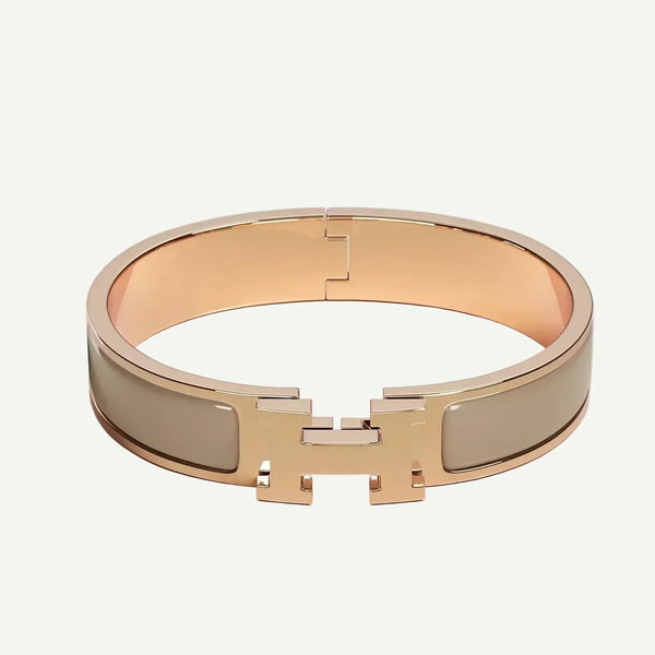 Hermès - Clic H Bracelet Marron Glacé Rose Gold