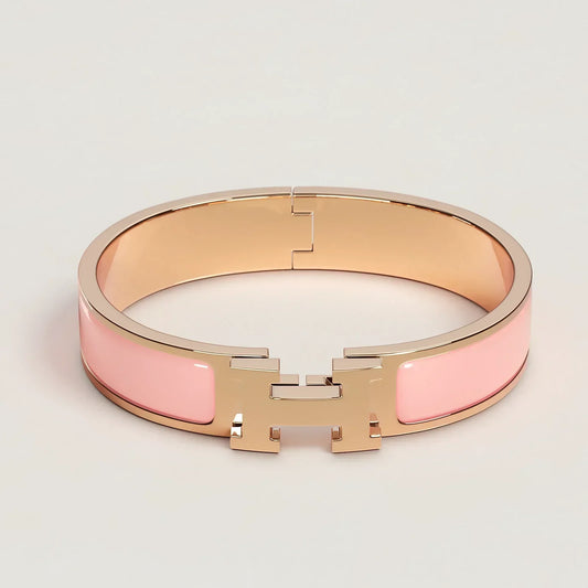 Hermès - Bracelet Clic H Rose Candeur Or Rose