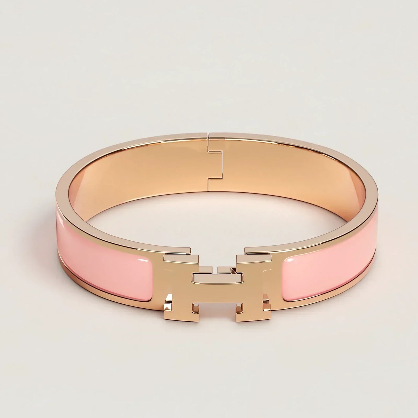 Hermès - Bracelet Clic H Rose Candeur Or Rose