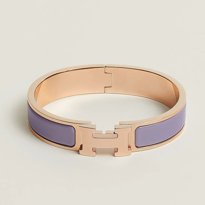 Hermès - Bracelet Clic H Lilas Or rose