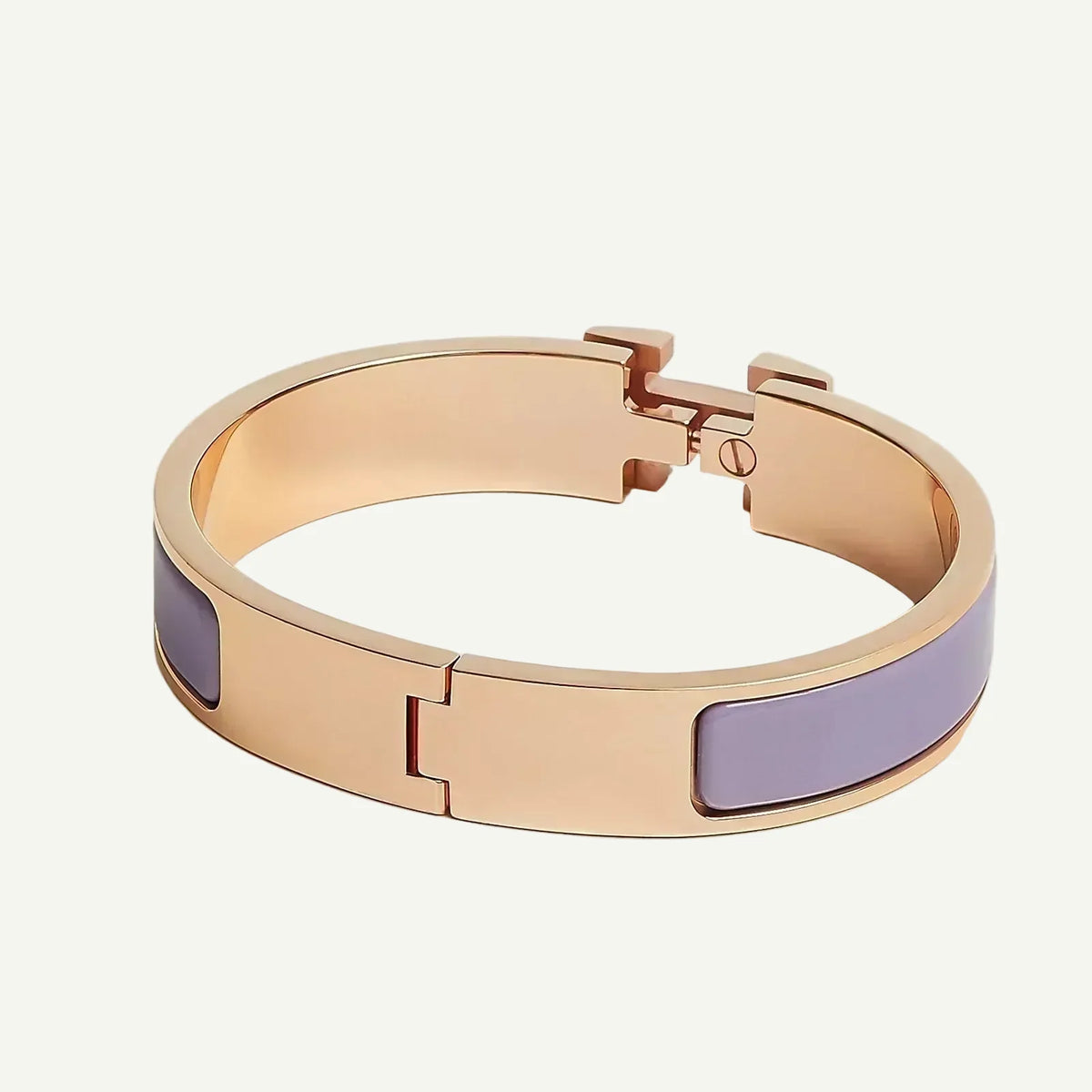 Hermès - Clic H Bracelet Lilac Rose Gold