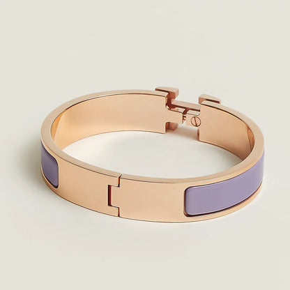 Hermès - Bracelet Clic H Lilas Or rose