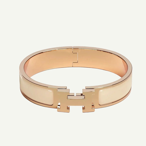 Hermès - Clic H Bracelet Cream Rose Gold