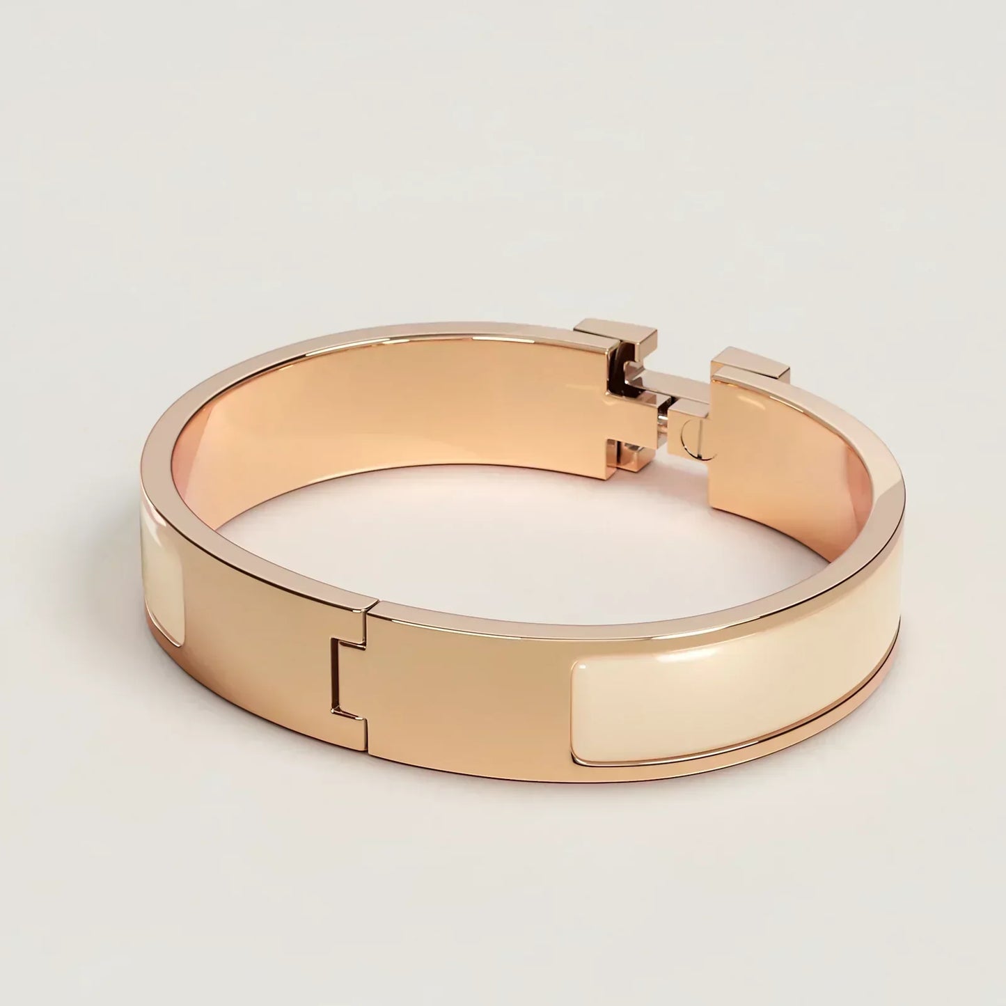 Hermès - Bracelet Clic H Crème Or Rose