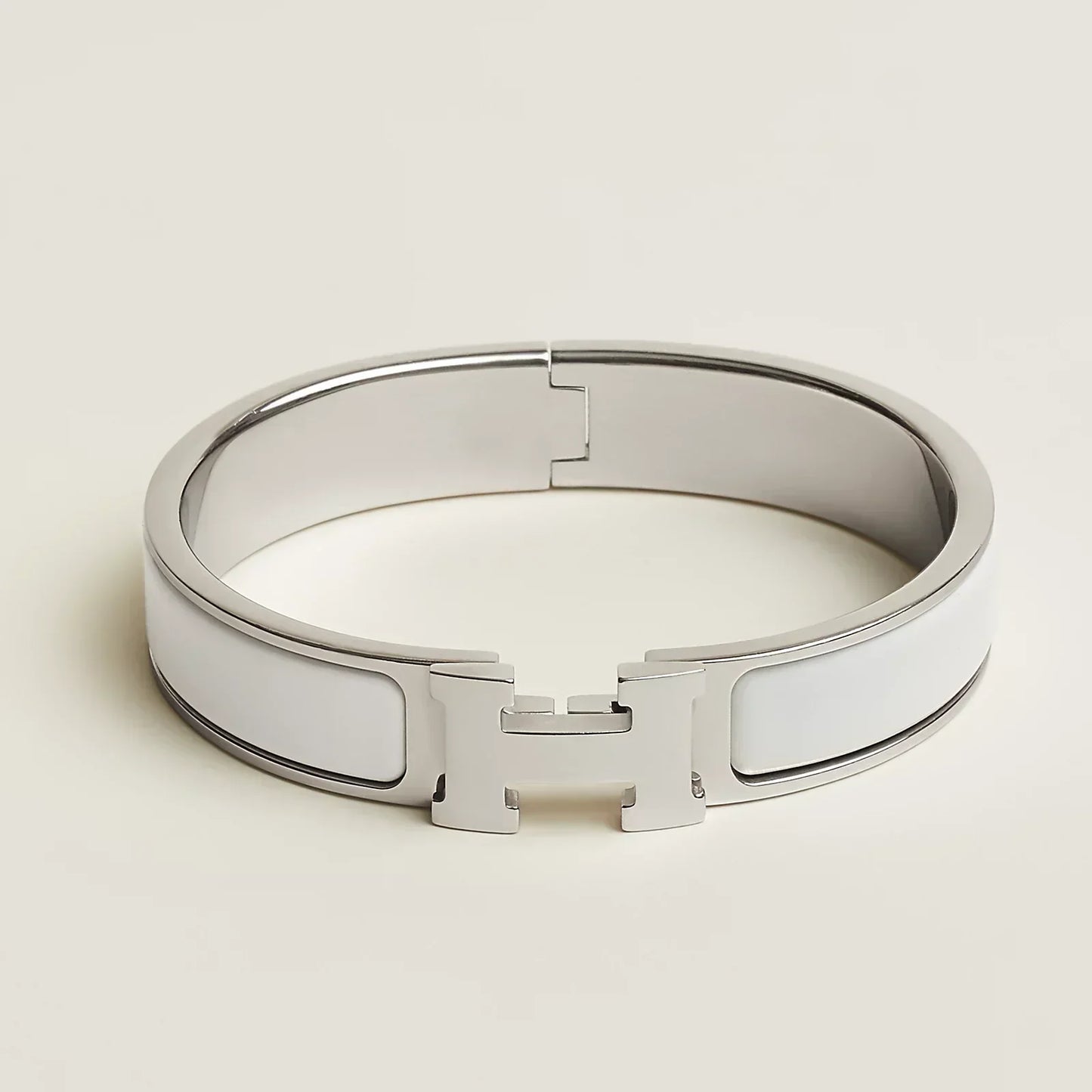 Hermès -  Clic H Bracelet Blanc