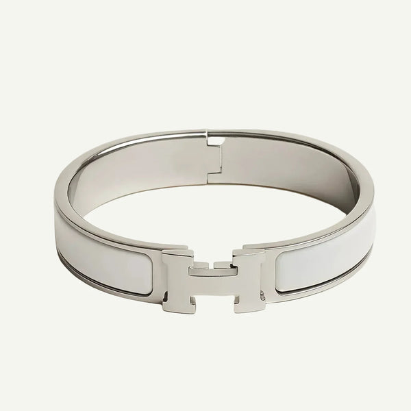 Hermès - Clic H Bracelet White