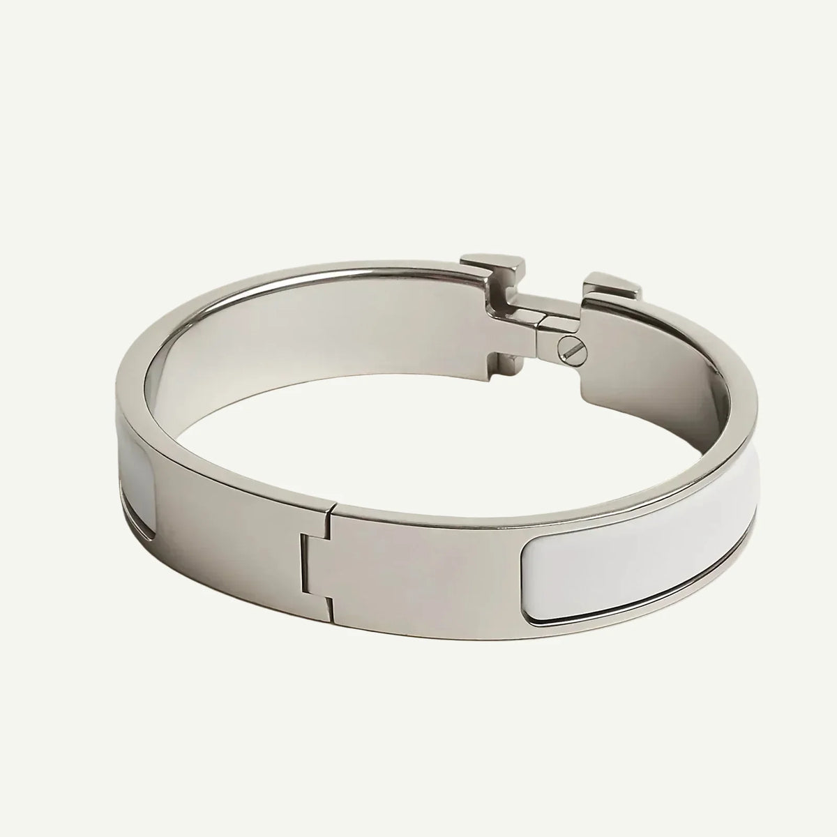 Hermès - Clic H Bracelet White