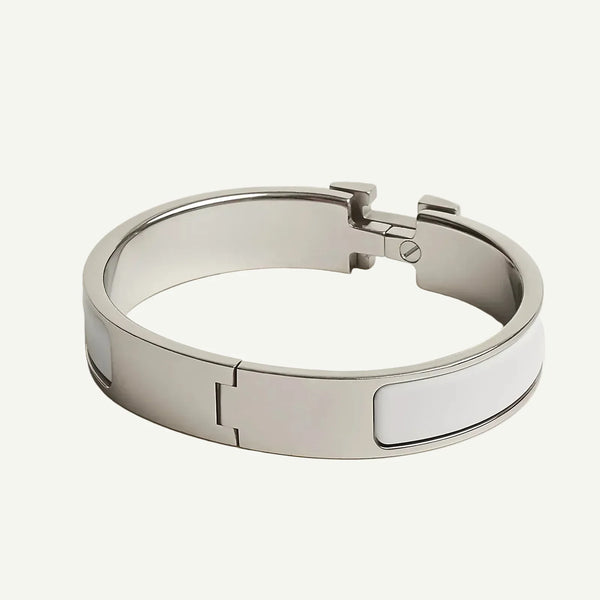 Hermès - Clic H Bracelet White