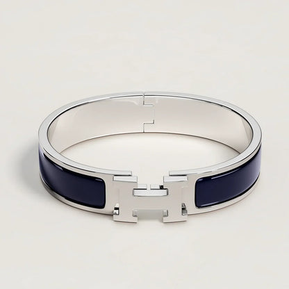 Hermès -  Clic H Bracelet Bleu Abysse