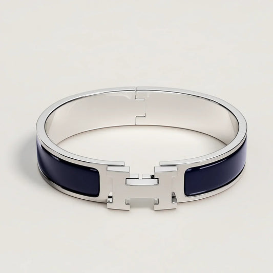 Hermès -  Clic H Bracelet Bleu Abysse