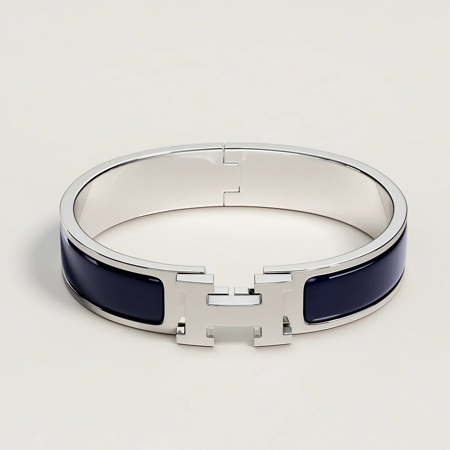 Hermès -  Clic H Bracelet Bleu Abysse