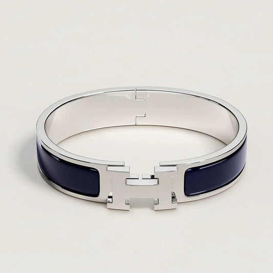 Hermès -  Clic H Bracelet Bleu Abysse