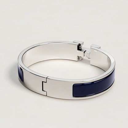 Hermès -  Clic H Bracelet Bleu Abysse