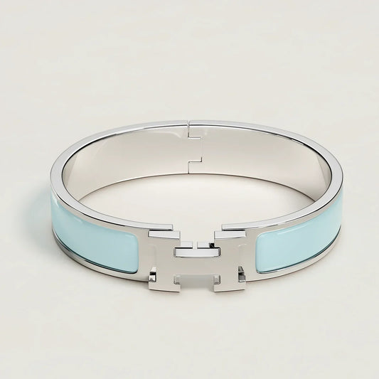 Hermès -  Clic H Bracelet Bleu Polaire
