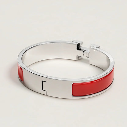 Hermès -  Clic H Bracelet Rouge Amarante