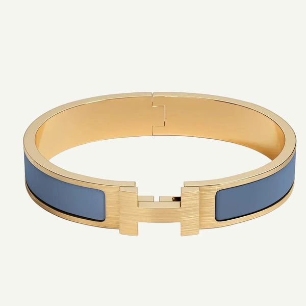 Hermès - Clic HH Bracelet Matte Gold Turquin Blue