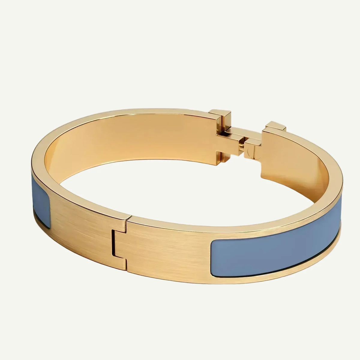 Hermès - Clic HH Bracelet Matte Gold Turquin Blue