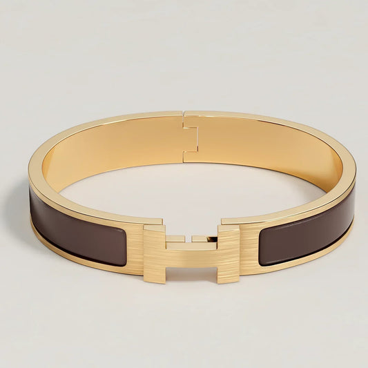 Hermès - Bracelet Clic HH Or Cacao Mat
