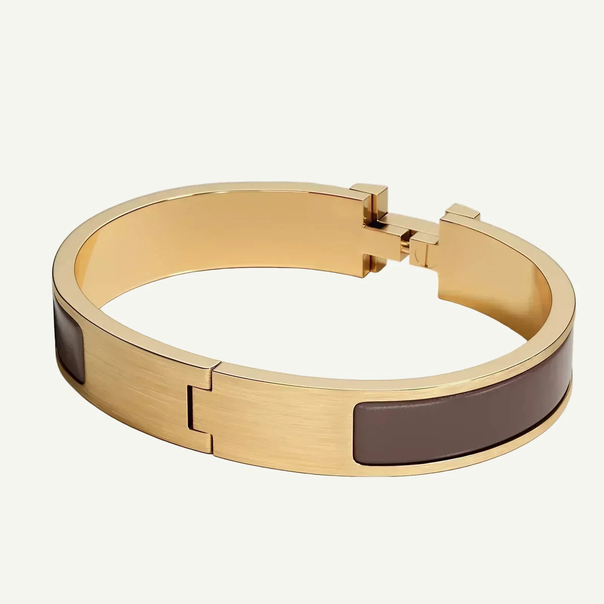 Hermès - Clic HH Bracelet Matte Gold Cocoa