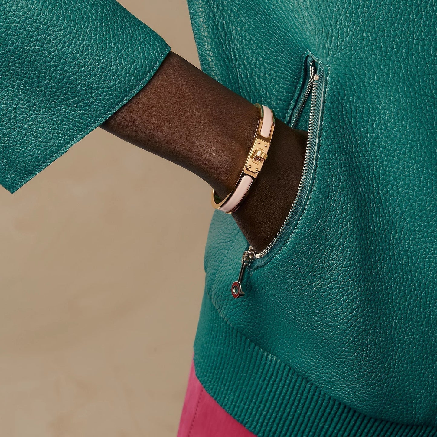 Hermès - Bracelet Mini Clic Kelly Rose Candeur