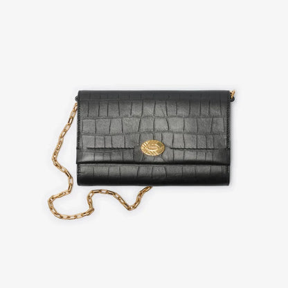 Burberry Portefeuille Cotswolds à chaîne Noir