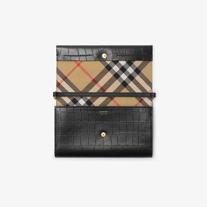 Burberry Portefeuille Cotswolds à chaîne Noir
