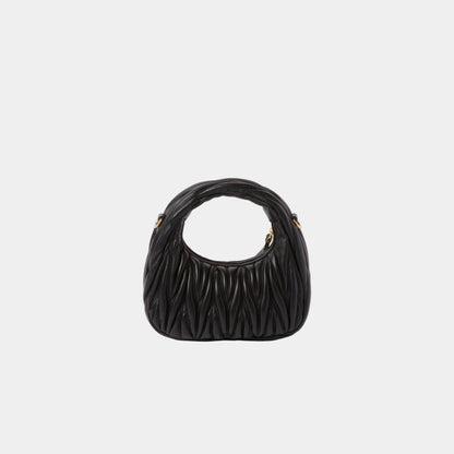 MiuMiu Mini Sac Hobo Wander en Nappa Matelassé Noir