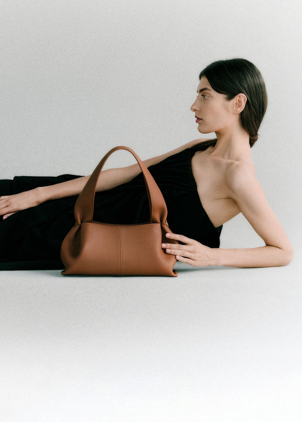 Polène Sac Numéro Neuf East West Camel Grainé