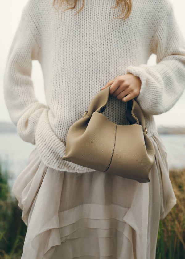 Polène Sac Numéro Neuf Mini Olive Fumée Grainé