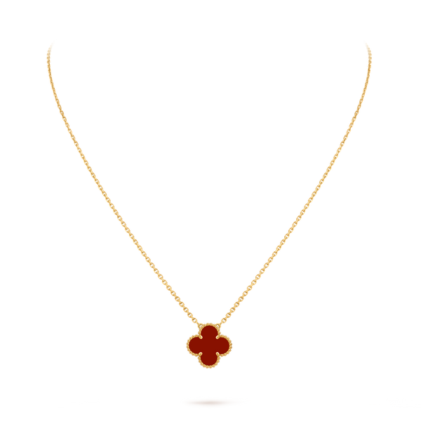 Van Cleef Collier Vintage Alhambra Or Jaune Cornaline