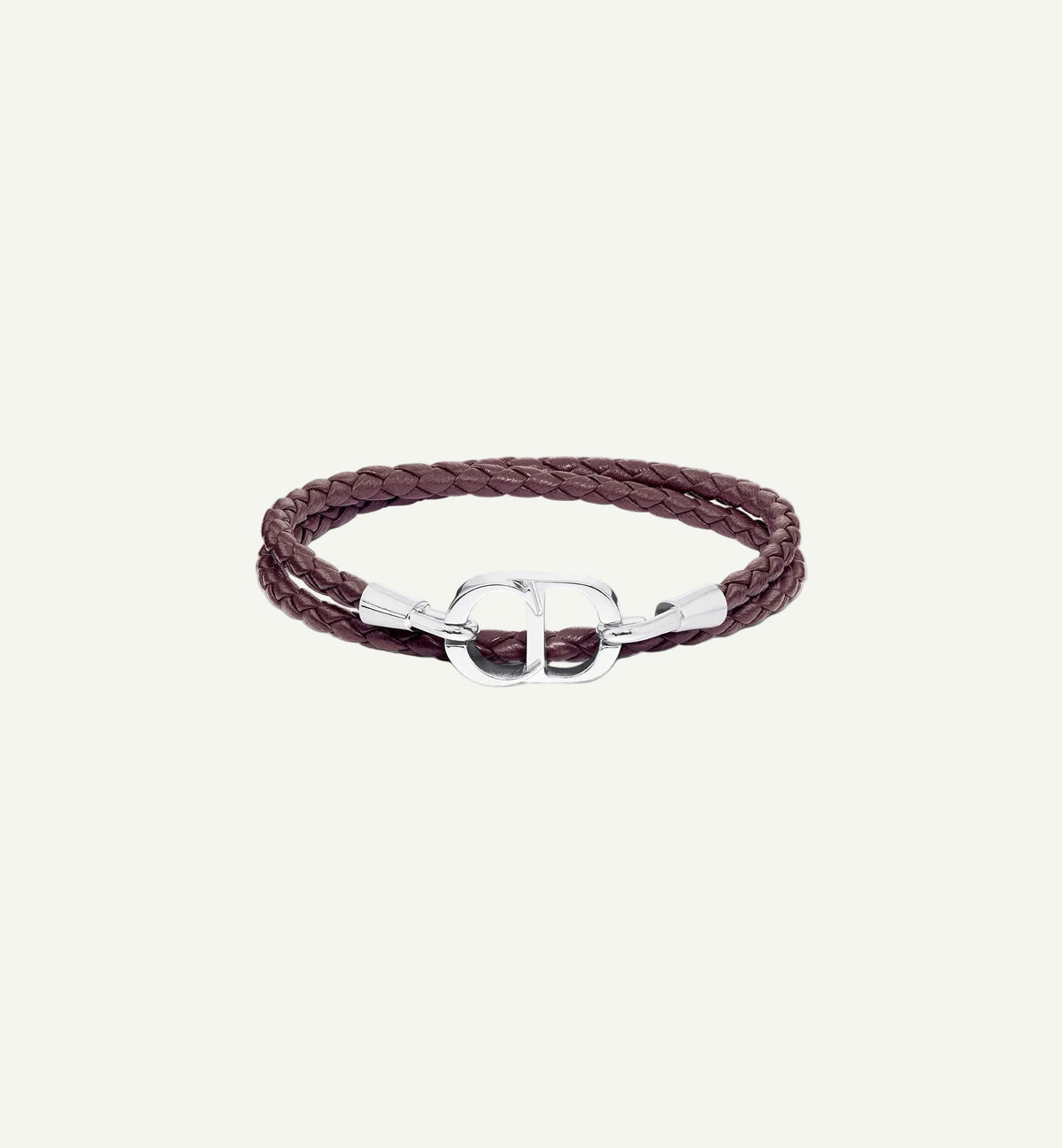 Dior - CD Black Leather Double Wrap Bracelet