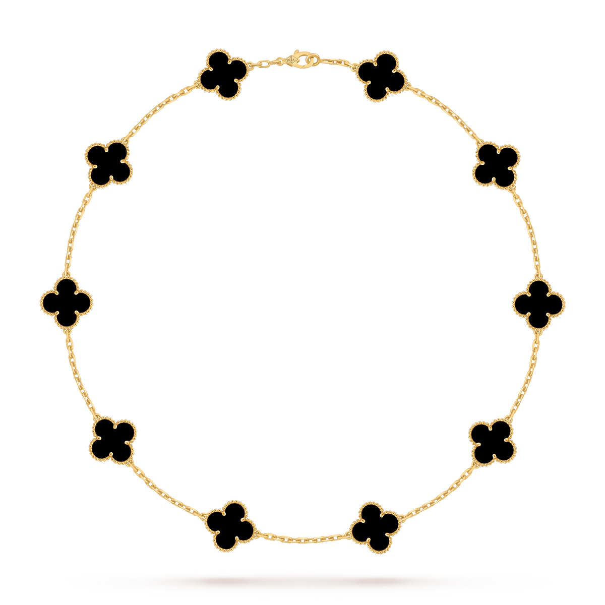 Van Cleef Collier Vintage Alhambra 10 motifs Or Jaune Onyx