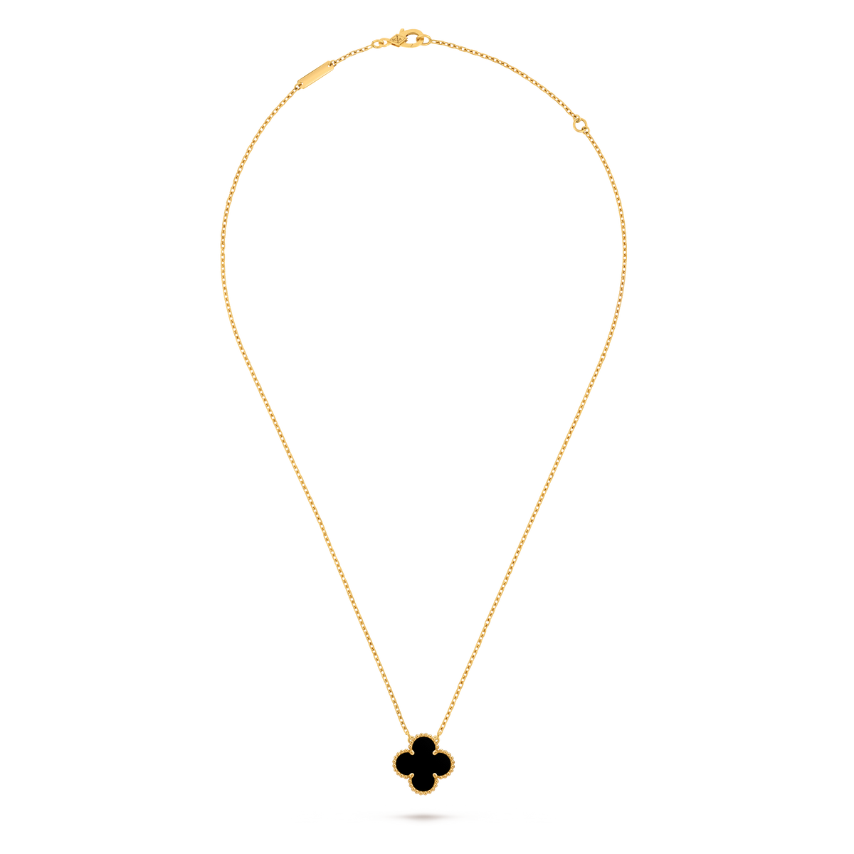 Van Cleef Collier Vintage Alhambra Or Jaune Onyx